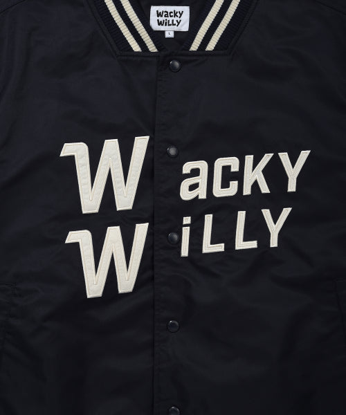 Nylon Graphic Varsity Jacket Dark Navy