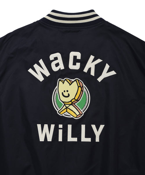 Nylon Graphic Varsity Jacket Dark Navy
