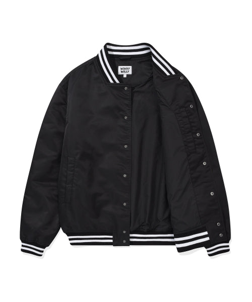 Nylon Varsity Jacket Black