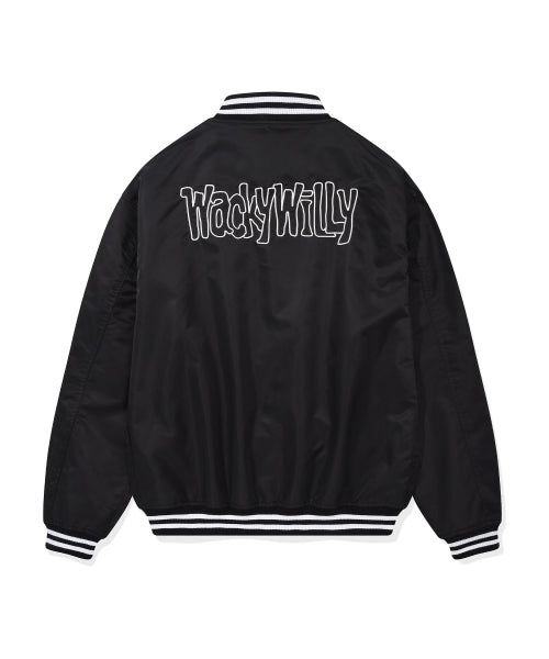 Nylon Varsity Jacket Black