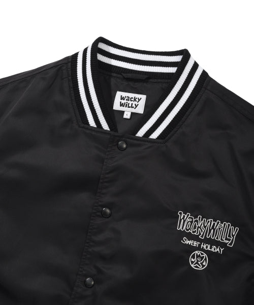 Nylon Varsity Jacket Black