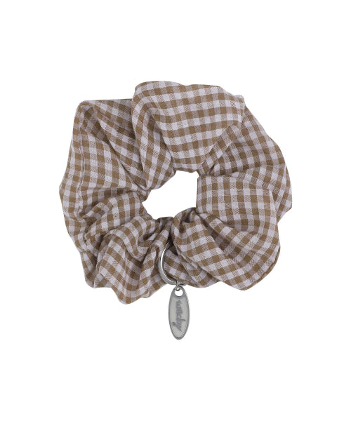 Women's Metal Decorated Scrunchy Beige