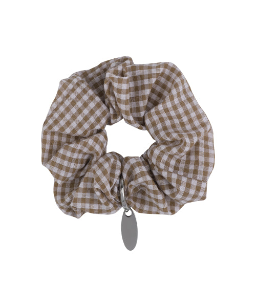 Women's Metal Decorated Scrunchy Beige