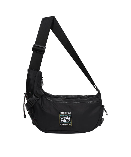 String draw sling bag black