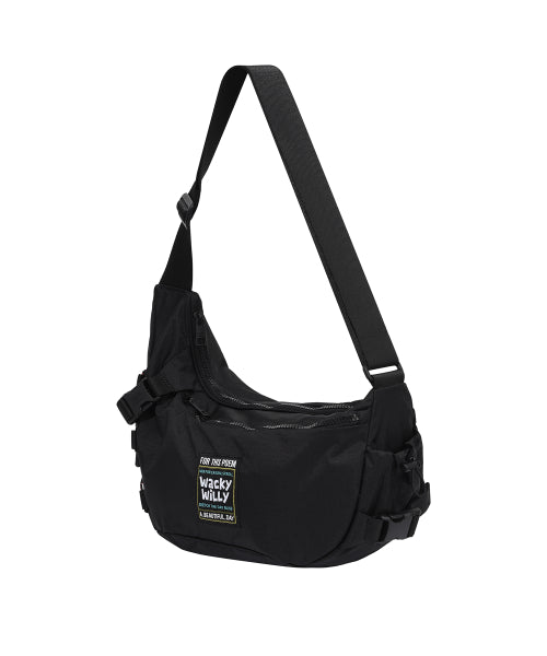 String draw sling bag black