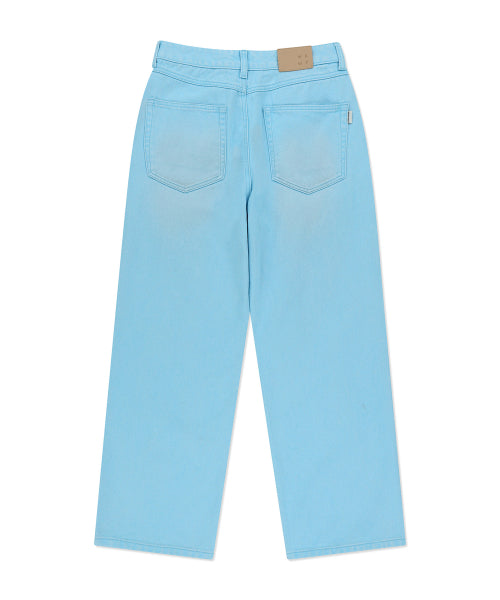 Women's Pigment Color-Washed Denim Pants Sky Blue