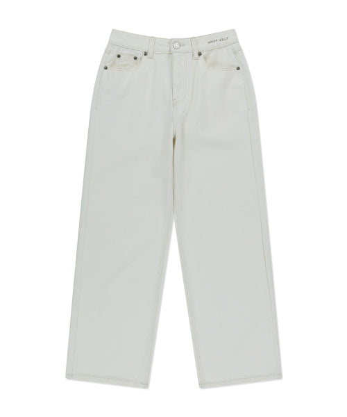 Women's Pigment Color Washing Denim Pants Cream