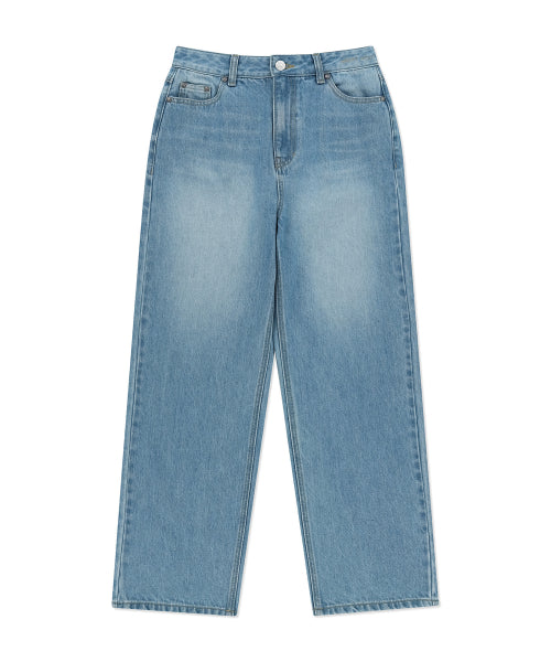 Women's Semi-Wide Denim Pants Light Blue