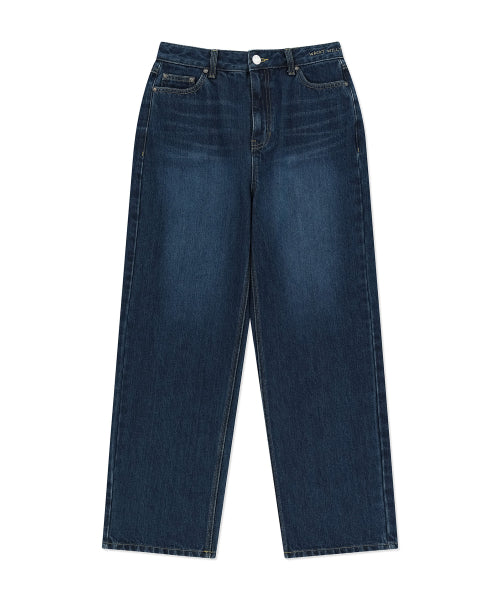 Women's Semi-Wide Denim Pants Blue
