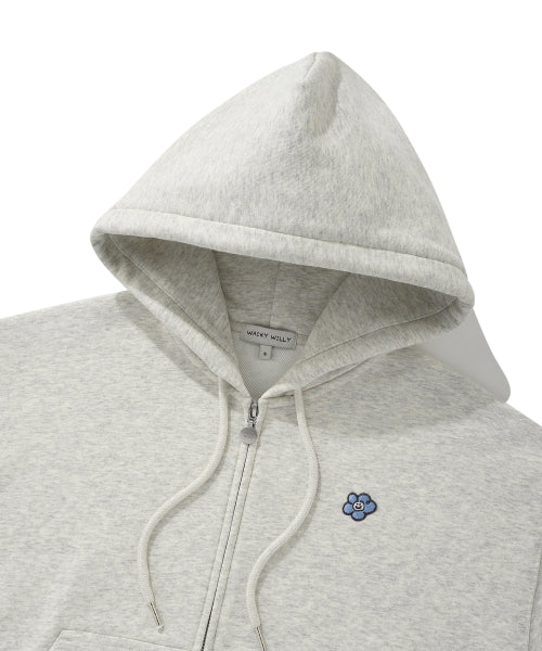 Women's Lily and Pen Crop Hooded Zip-Up Oatmeal
