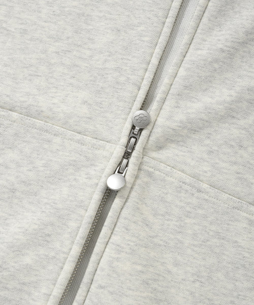 Women's Lily and Pen Crop Hooded Zip-Up Oatmeal