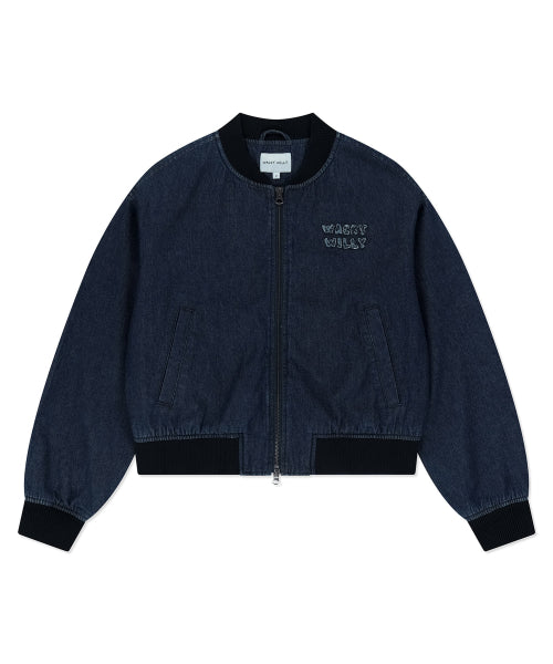 Women's short denim blue jacket blue