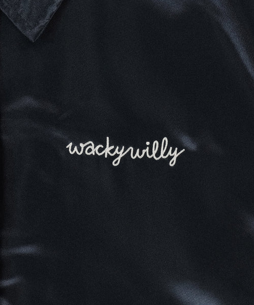 Women's typo embroidery bar city jacket dark navy