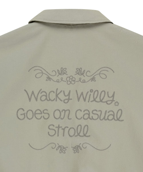 Women's Typos Embroidery Varsity Jacket Beige