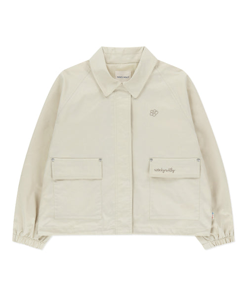 Women's Cotton Blended Collar Jacket Cream