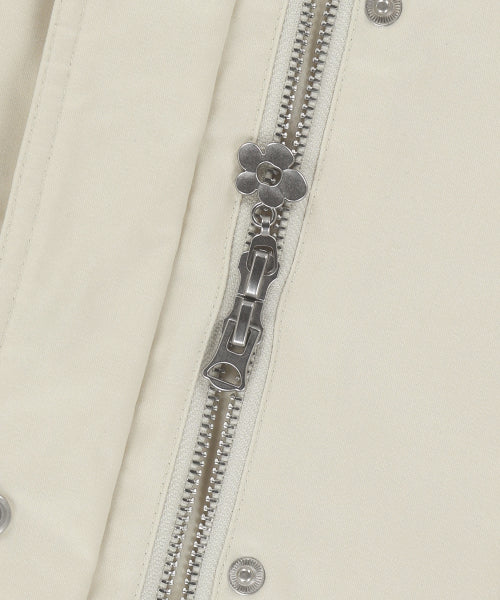 Women's Cotton Blended Collar Jacket Cream