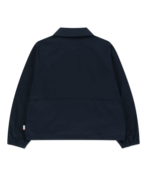 Women's cotton mixed collar jacket navy