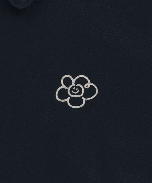 Women's cotton mixed collar jacket navy