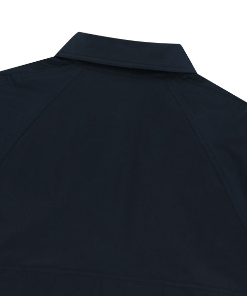 Women's cotton mixed collar jacket navy