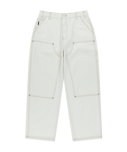 Double Ni Carpenter Denim Pants Cream