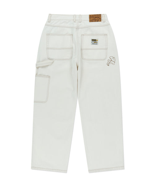 Double Ni Carpenter Denim Pants Cream