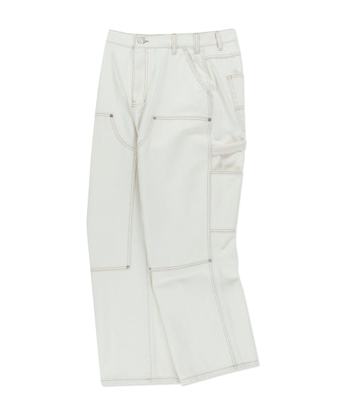 Double Ni Carpenter Denim Pants Cream