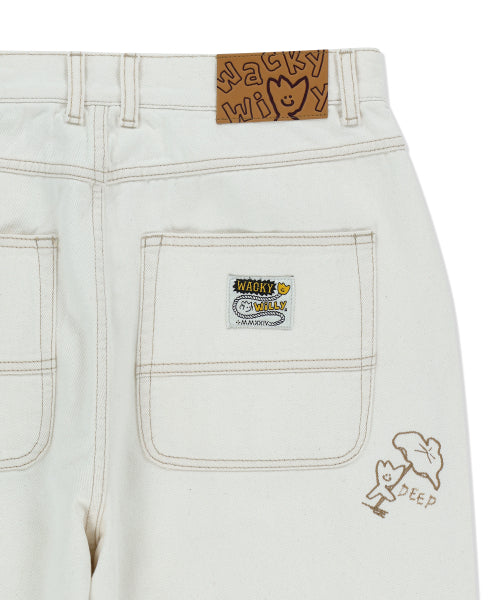 Double Ni Carpenter Denim Pants Cream