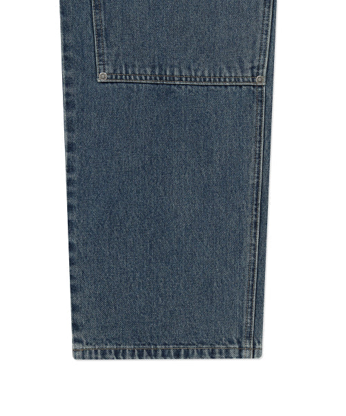 Doublenie multi-pocket denim pants sky blue