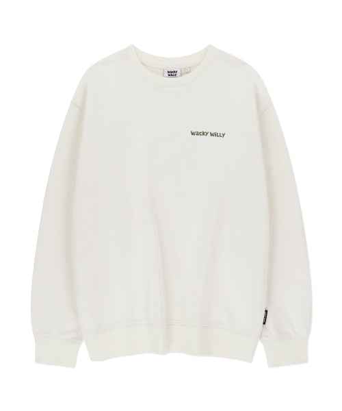 Basic typo logo sweatshirt cream