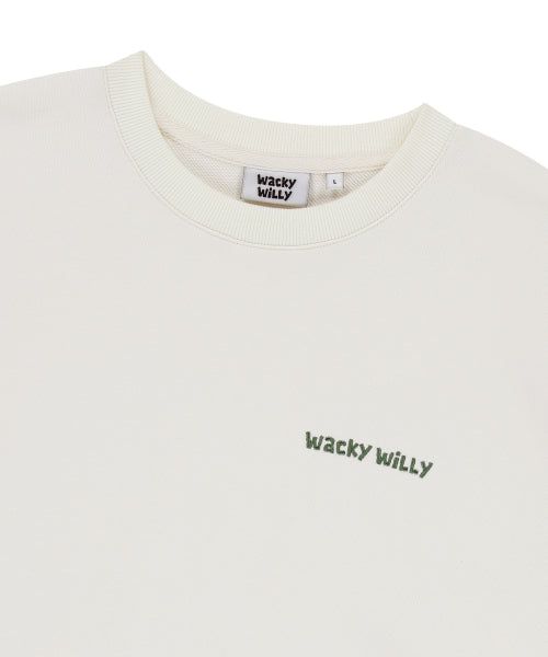 Basic typo logo sweatshirt cream