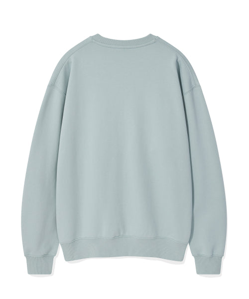typo graphic one-point sweatshirt light blue