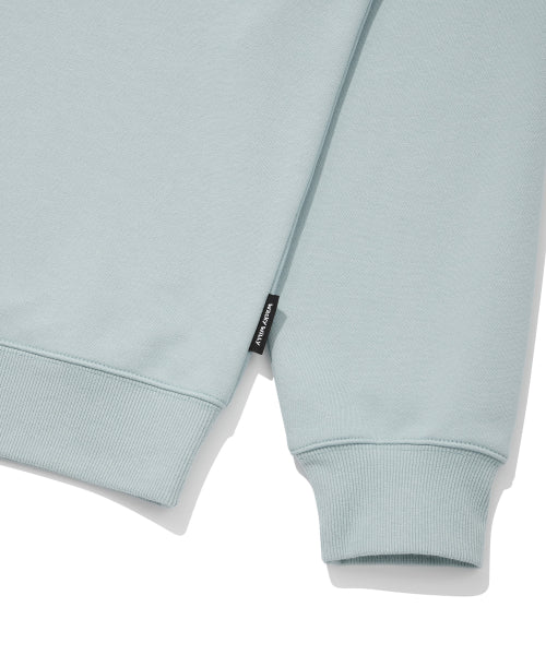 typo graphic one-point sweatshirt light blue