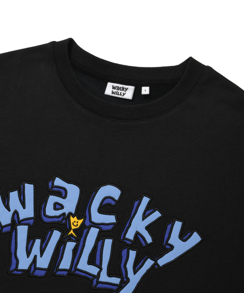 typo graphic one-point sweatshirt black