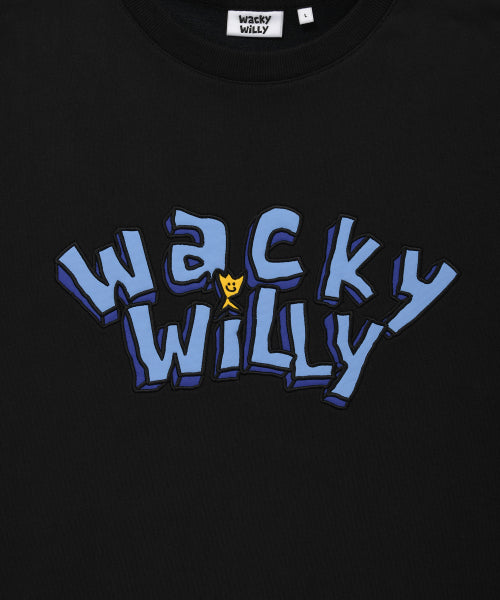 typo graphic one-point sweatshirt black