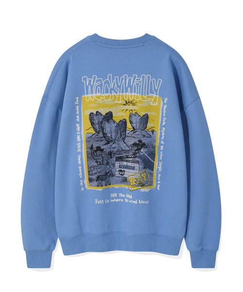 Picture graphic sweatshirt blue
