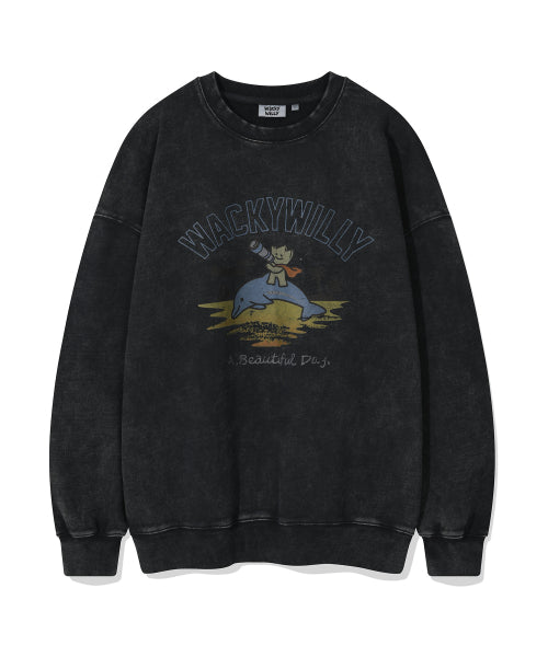 Kiki Washing Graphic Sweatshirt Charcoal