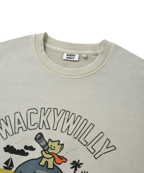 Kiki Washing Graphic Sweatshirt Beige