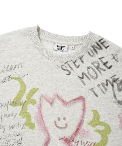 Kiki graffiti printed sweatshirt oatmeal