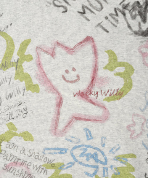 Kiki graffiti printed sweatshirt oatmeal