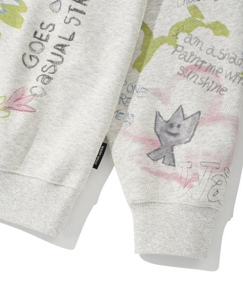 Kiki graffiti printed sweatshirt oatmeal