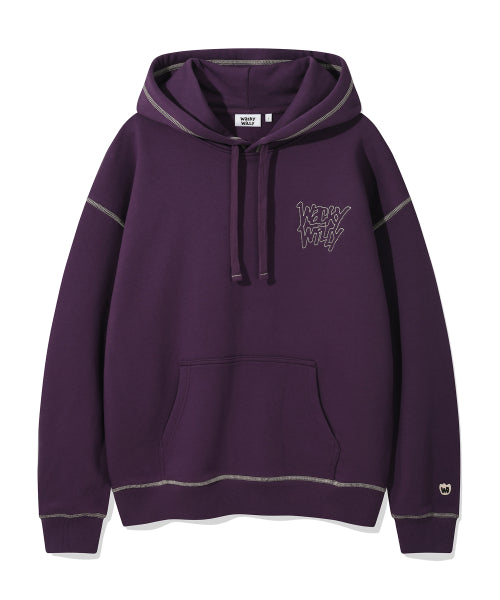 Stitch Lettering Hood Purple