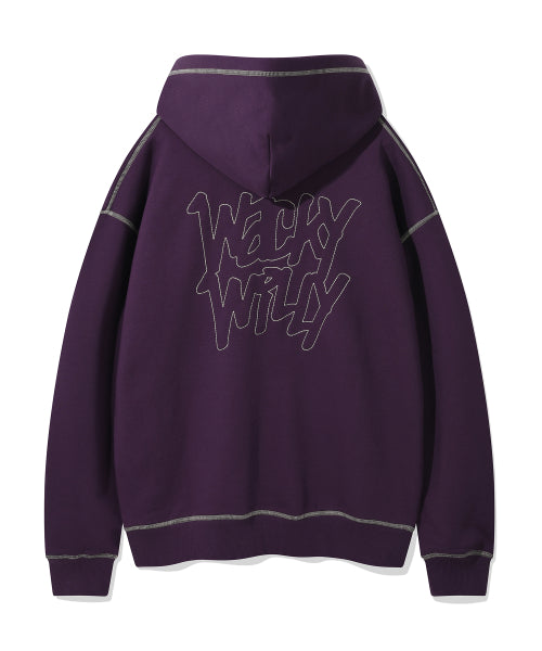 Stitch Lettering Hood Purple