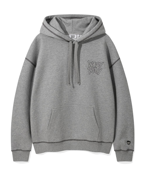 Stitch lettering hooded gray