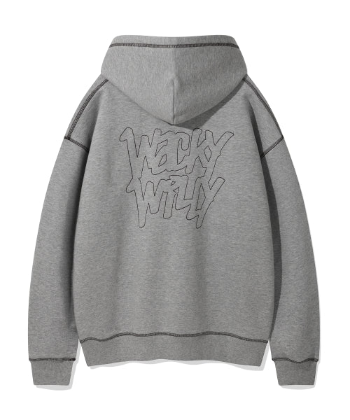 Stitch lettering hooded gray