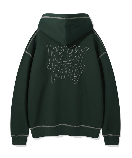 Stitch lettering hooded green