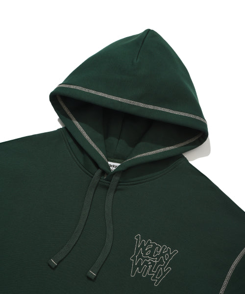 Stitch lettering hooded green