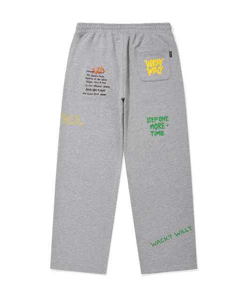 Khaki All-Over Graphic Sweat Pants Gray