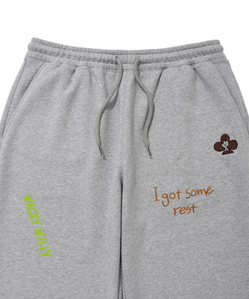 Khaki All-Over Graphic Sweat Pants Gray