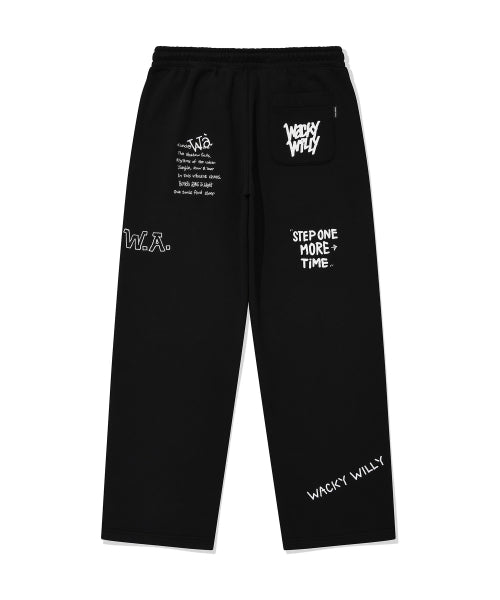 Khaki All-Over Graphic Sweat Pants Black