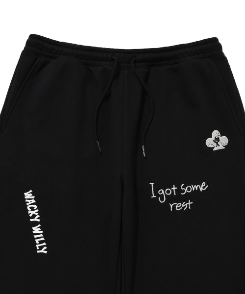 Khaki All-Over Graphic Sweat Pants Black